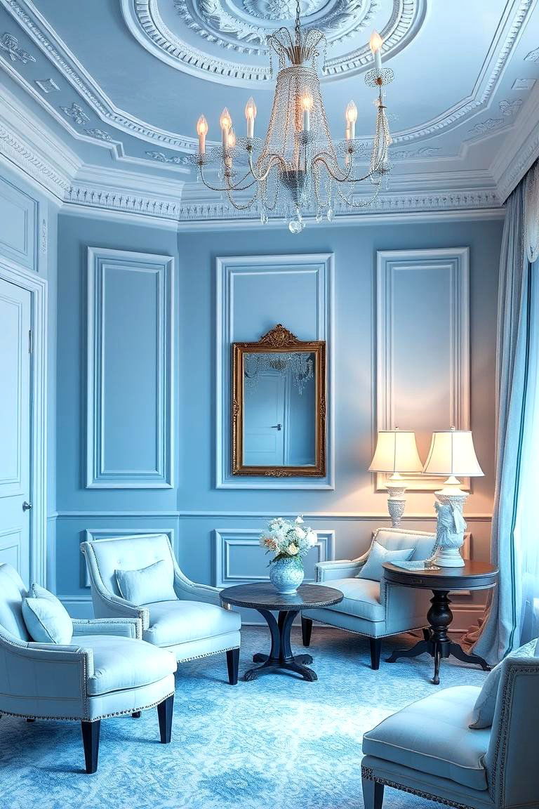 Elegant Blue Serenity - 24 Blue and White Bedroom Ideas