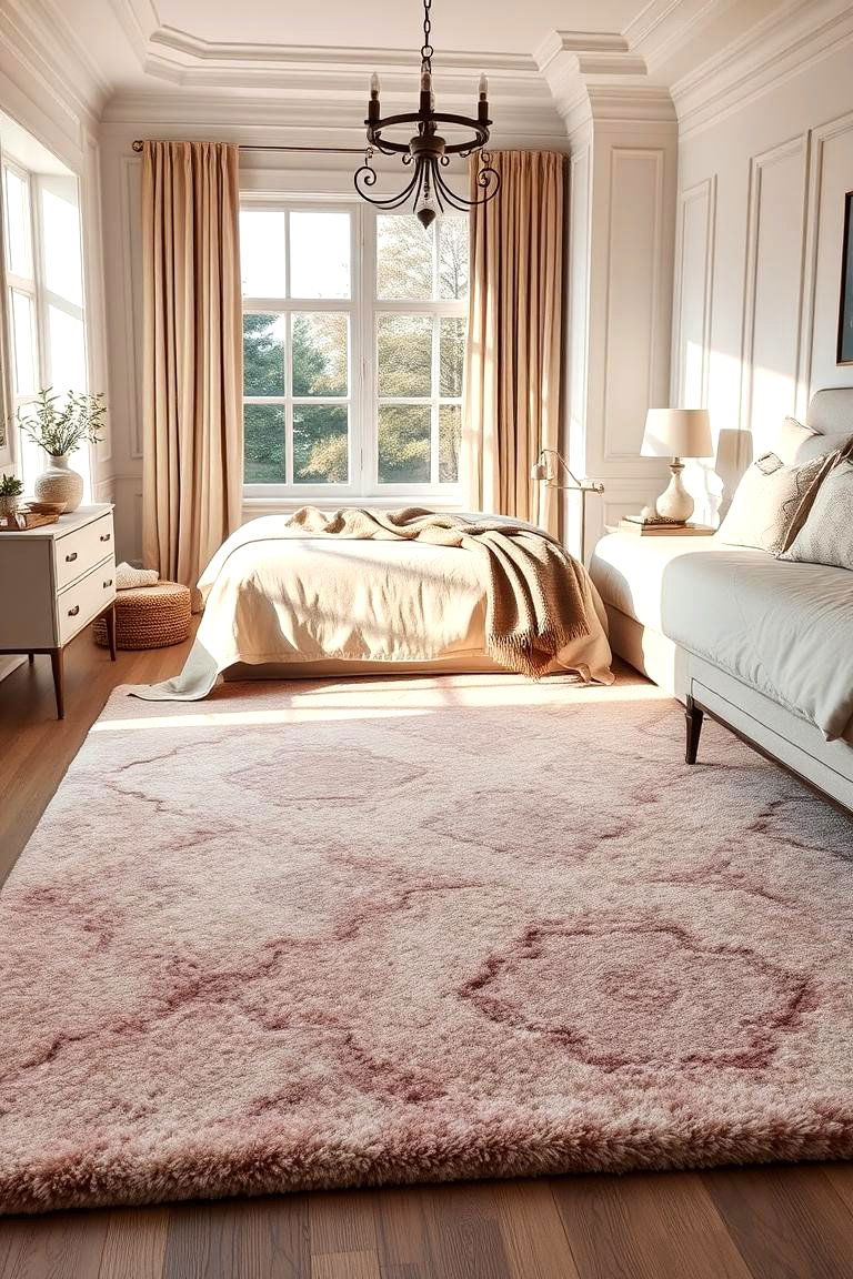 Elegant Blush Area Rug - 24 Blush Pink Bedroom Ideas