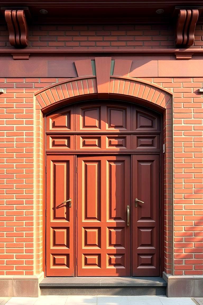 Elegant Brick Facade - 24 Dark Red House Exterior Ideas