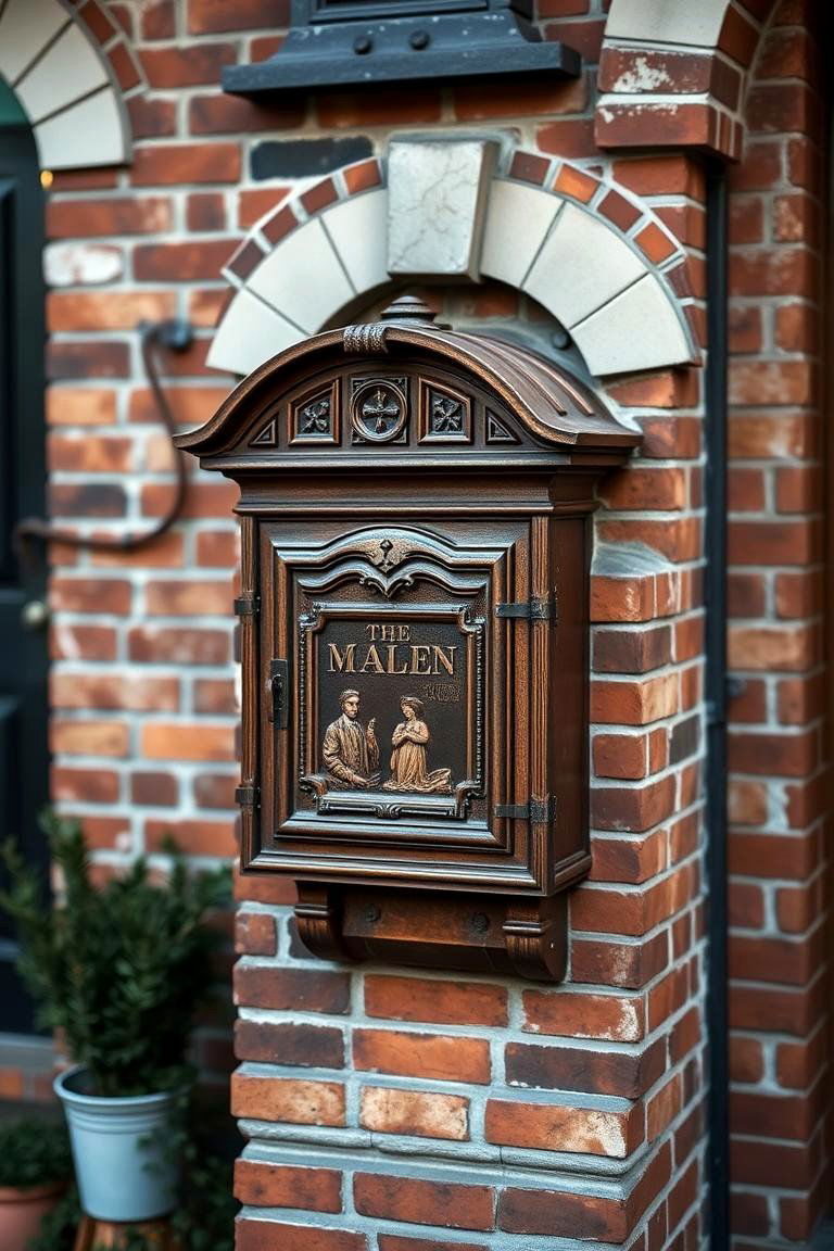 Elegant Brick Mailbox with Heritage Style - 24 Brick Mailbox Ideas