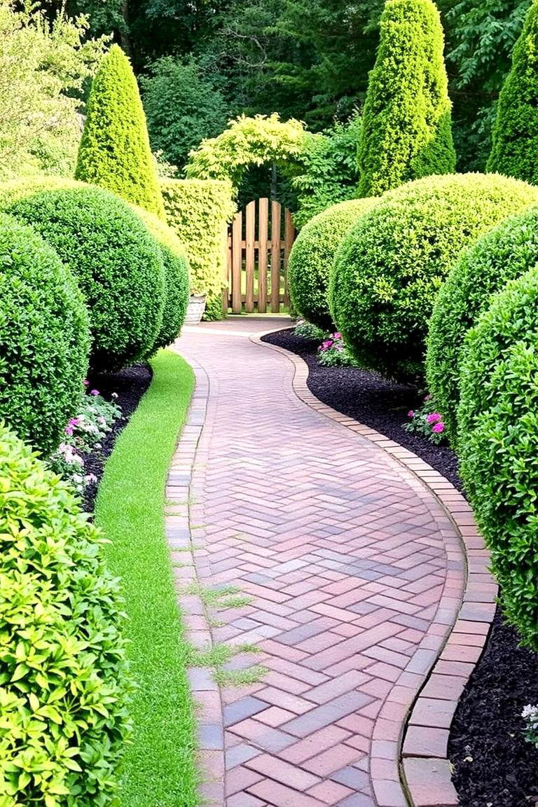 Elegant Brick Path - 24 Curved Walkway Ideas