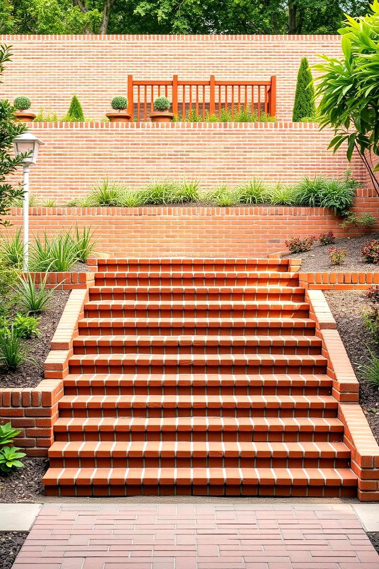 Elegant Brick Steps and Staircases - 24 Brick Landscaping Ideas