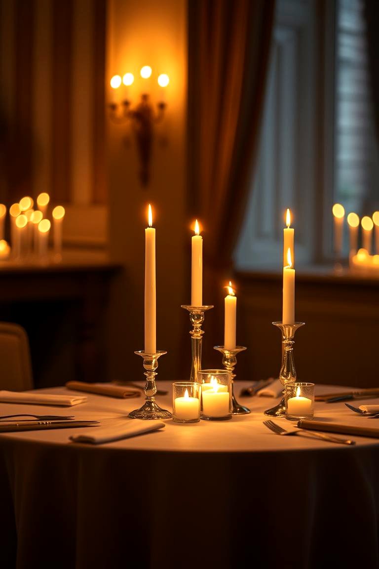 Elegant Candlelight Glow - 24 Round Table Decor Ideas