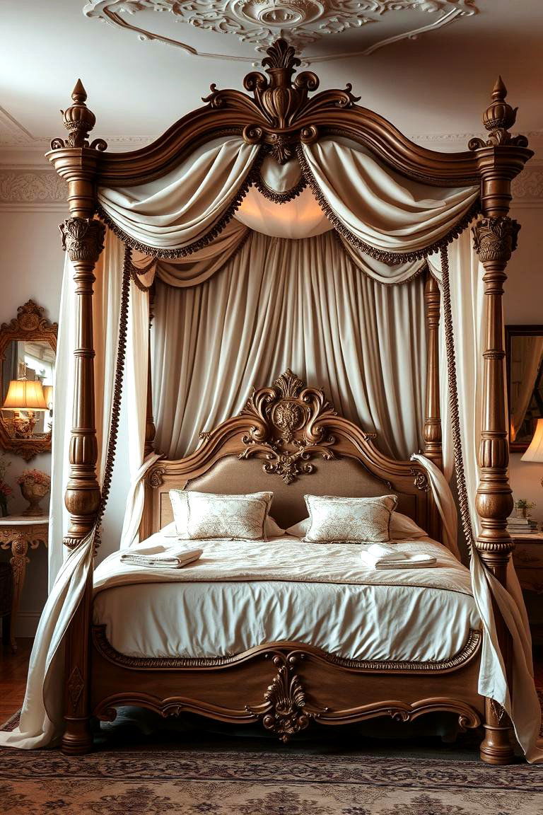 Elegant Canopy Bed - 24 Vintage Bedroom Ideas