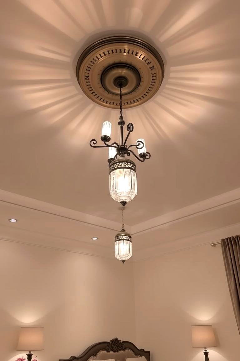 Elegant Ceiling Fixtures - 24 Glam Bedroom Ideas