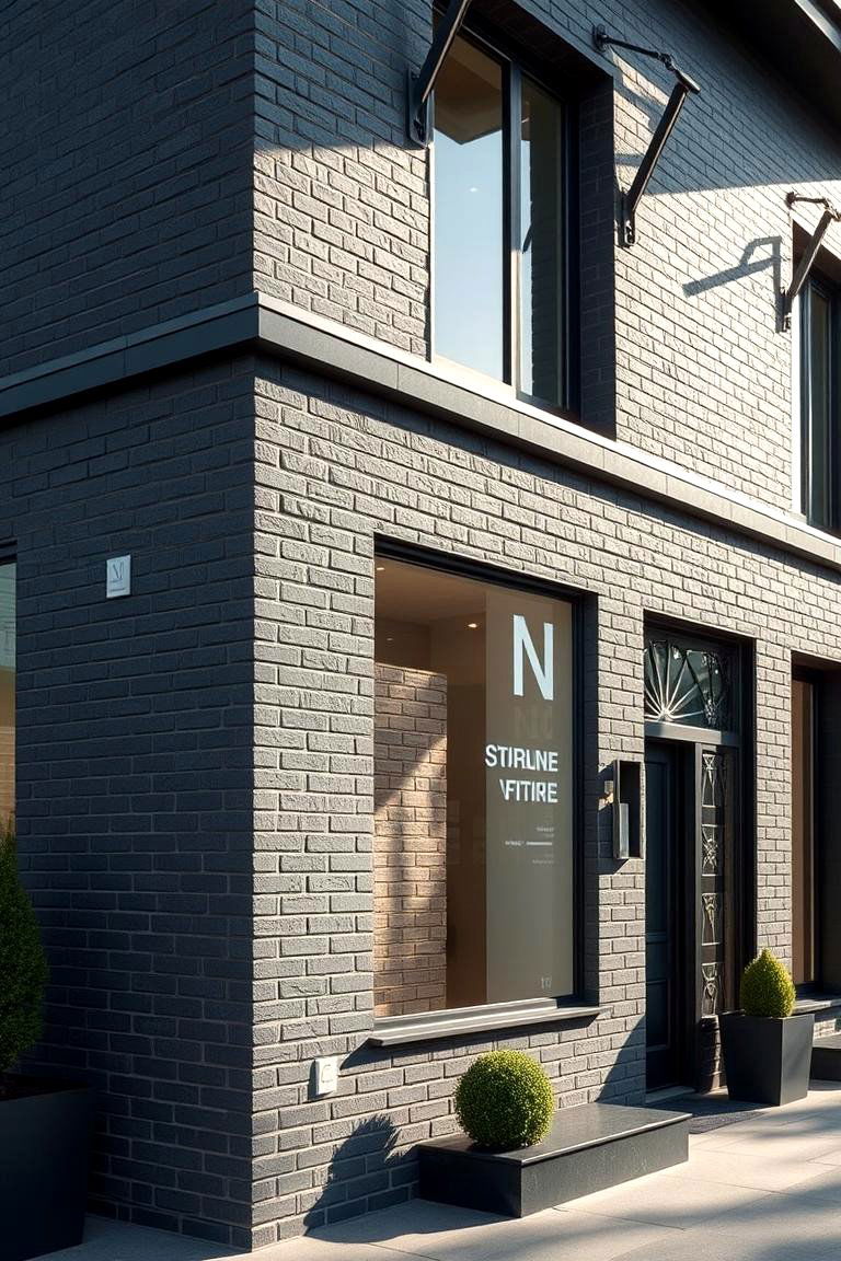 Elegant Charcoal Enhancements - 24 Exterior Brick Paint Color Ideas