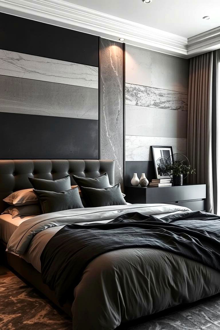 Elegant Charcoal Layers - 24 Charcoal Bedroom Ideas