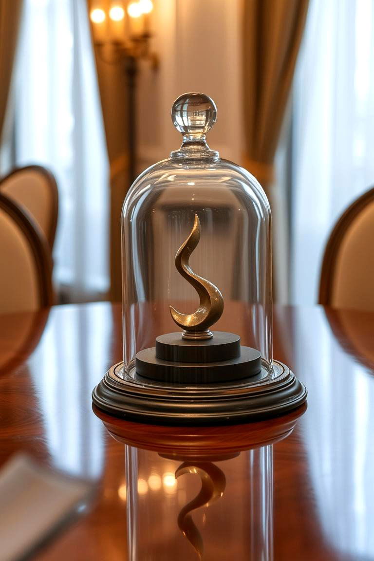 Elegant Cloche Display - 24 Dining Table Decor Ideas