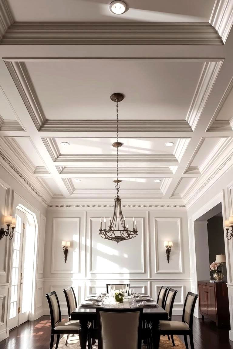 Elegant Coffered Ceiling Detail - 24 Ceiling Trim Ideas