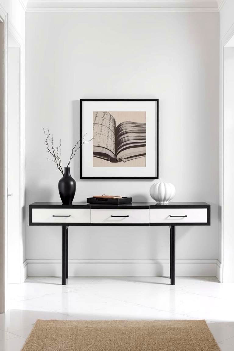 Elegant Console Table Styling - 24 Black and White Hallway Ideas