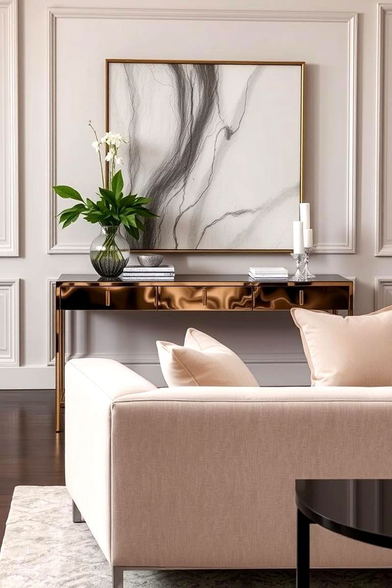 Elegant Console Tables - 24 Formal Living Room Ideas