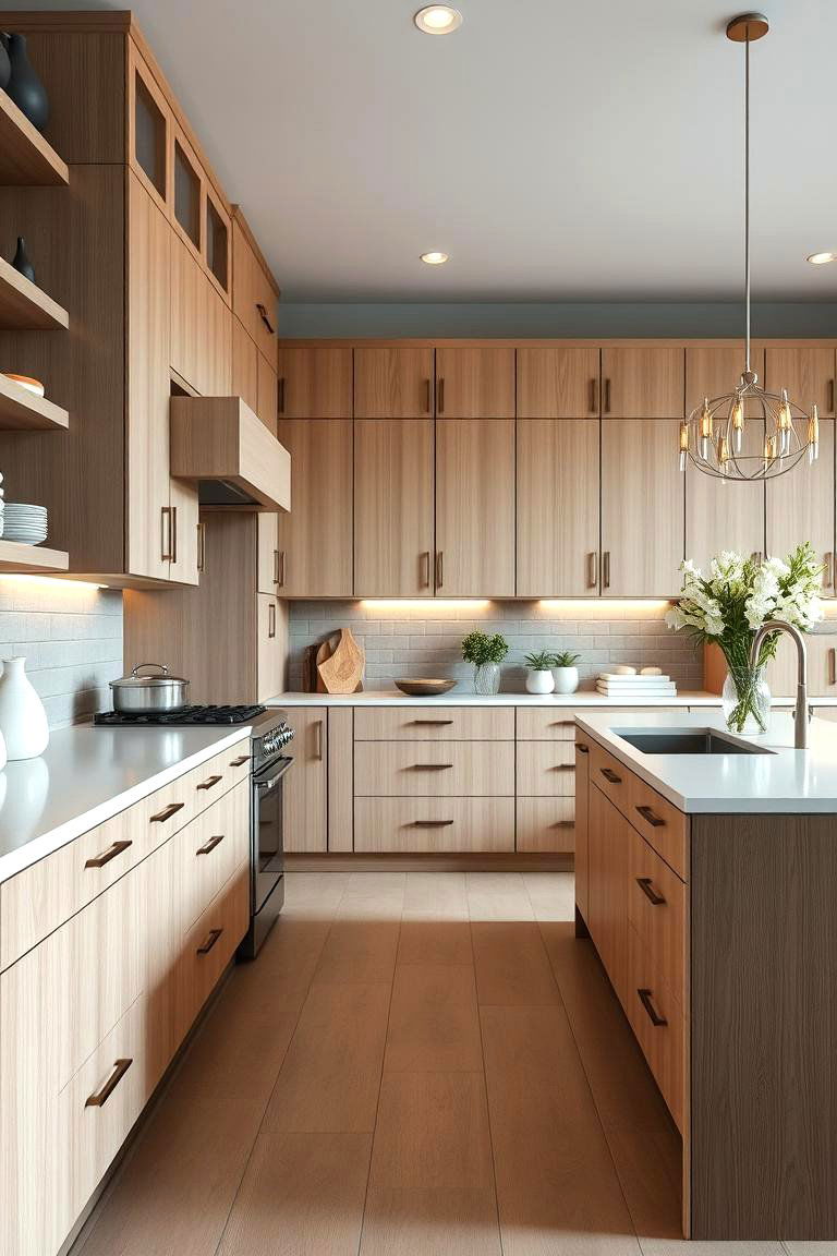 Elegant Contemporary Sophistication - 24 Kitchens With Light Wood Cabinets