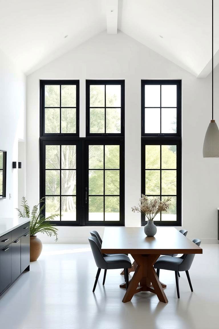 Elegant Contrast - 24 White Farmhouse With Black Windows Ideas