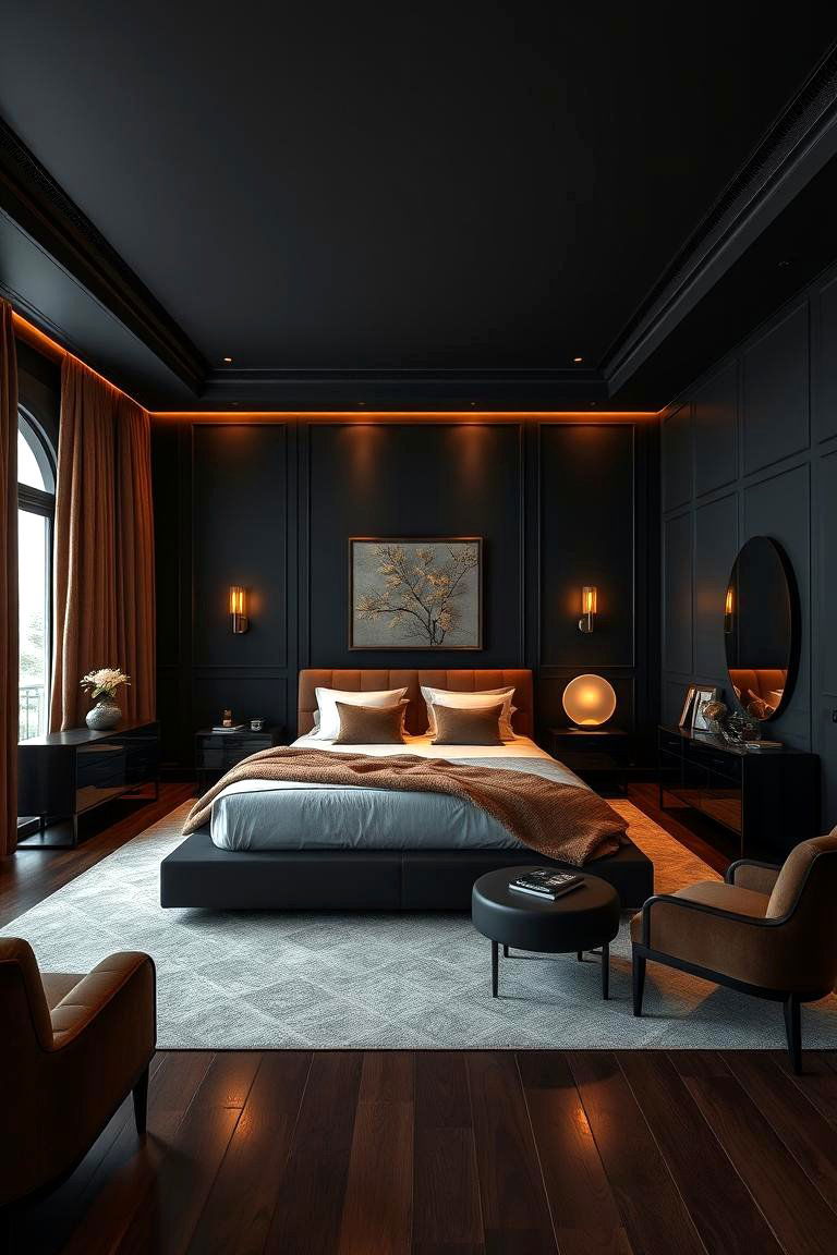 Elegant Contrast Black and Brown Harmony - 24 Black and Brown Bedroom Ideas