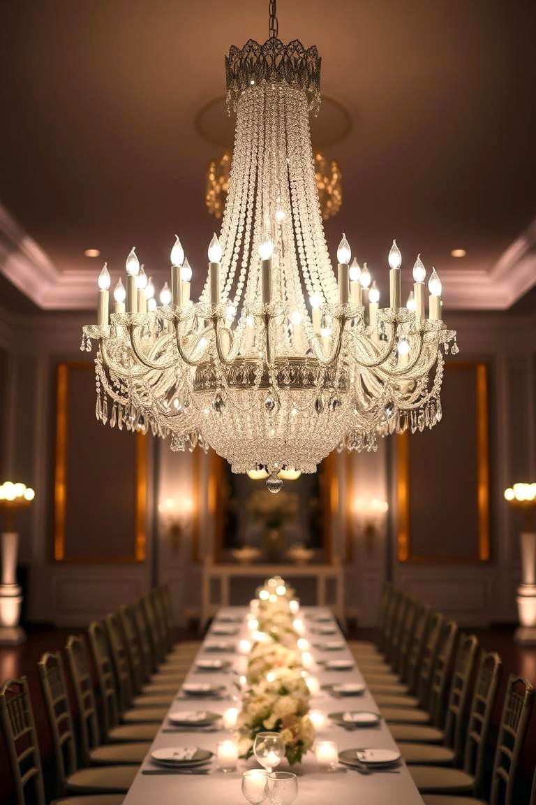 Elegant Crystal Chandeliers - 24 Tall Wedding Centerpiece Ideas