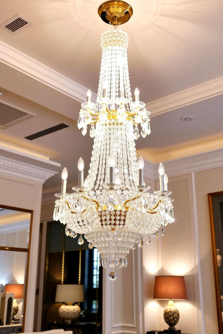 Elegant Crystal Lighting - 24 Glam Bedroom Ideas