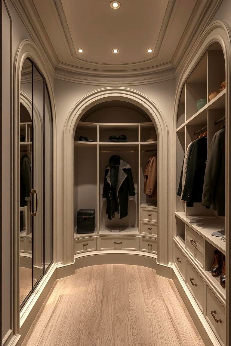 Elegant Curved Coat Closet - 24 Coat Closet Ideas