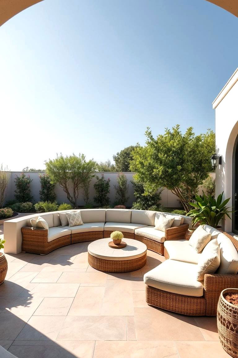 Elegant Curved Seating - 24 Semi Circle Patio Ideas and Inspiration