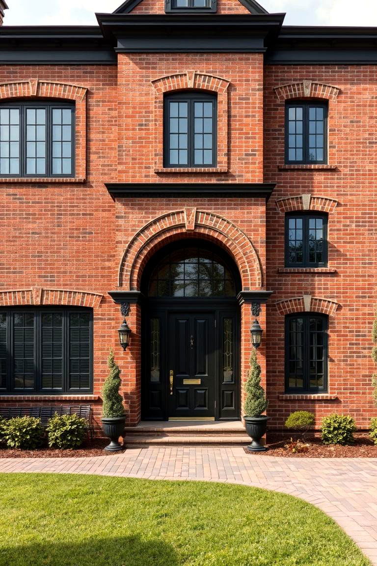 Elegant Dark Olive Brick Design - 24 Dark Olive Green House Designs