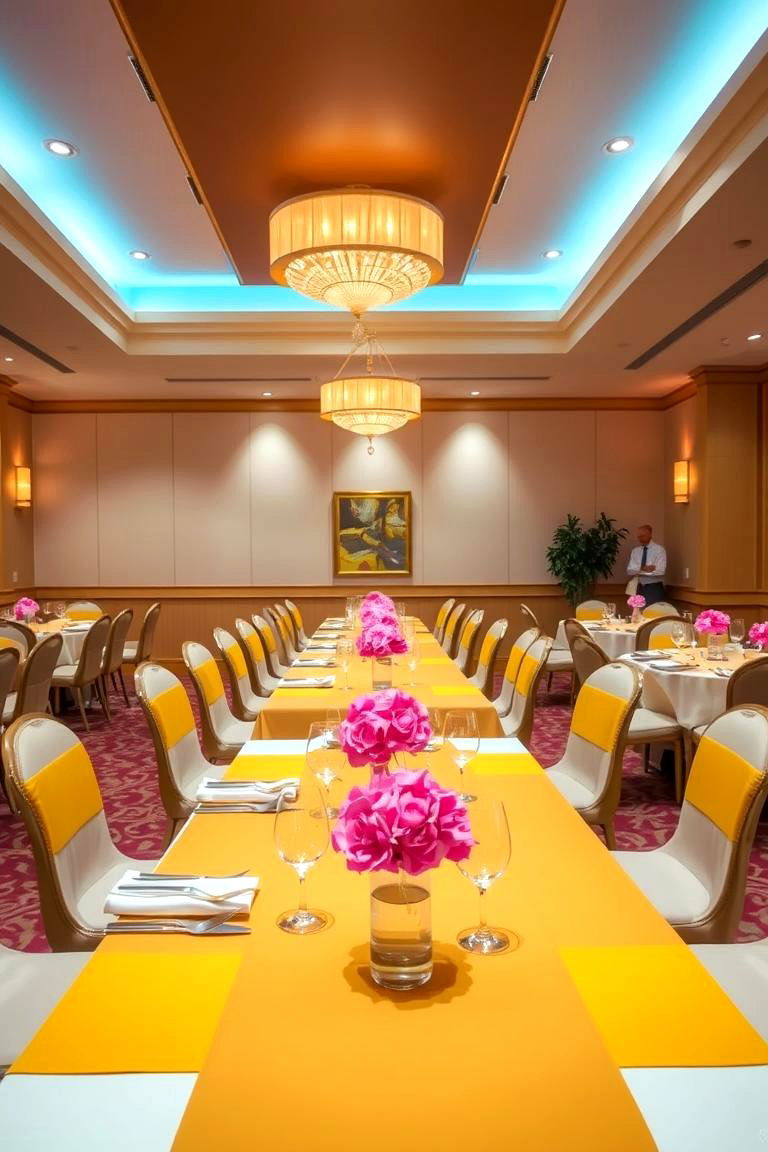 Elegant Dining Room Settings for Memorable Meals - 24 How to Decorate With Yellow and Pink