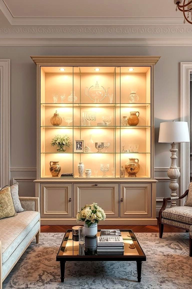 Elegant Display Cabinet - 24 Living Room Furniture Ideas