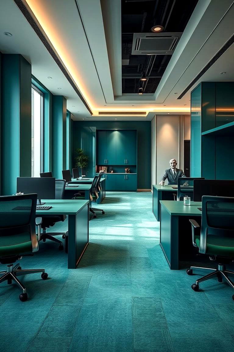Elegant Emerald Office Furniture - 24 Dark Green Office Ideas and Inspiration