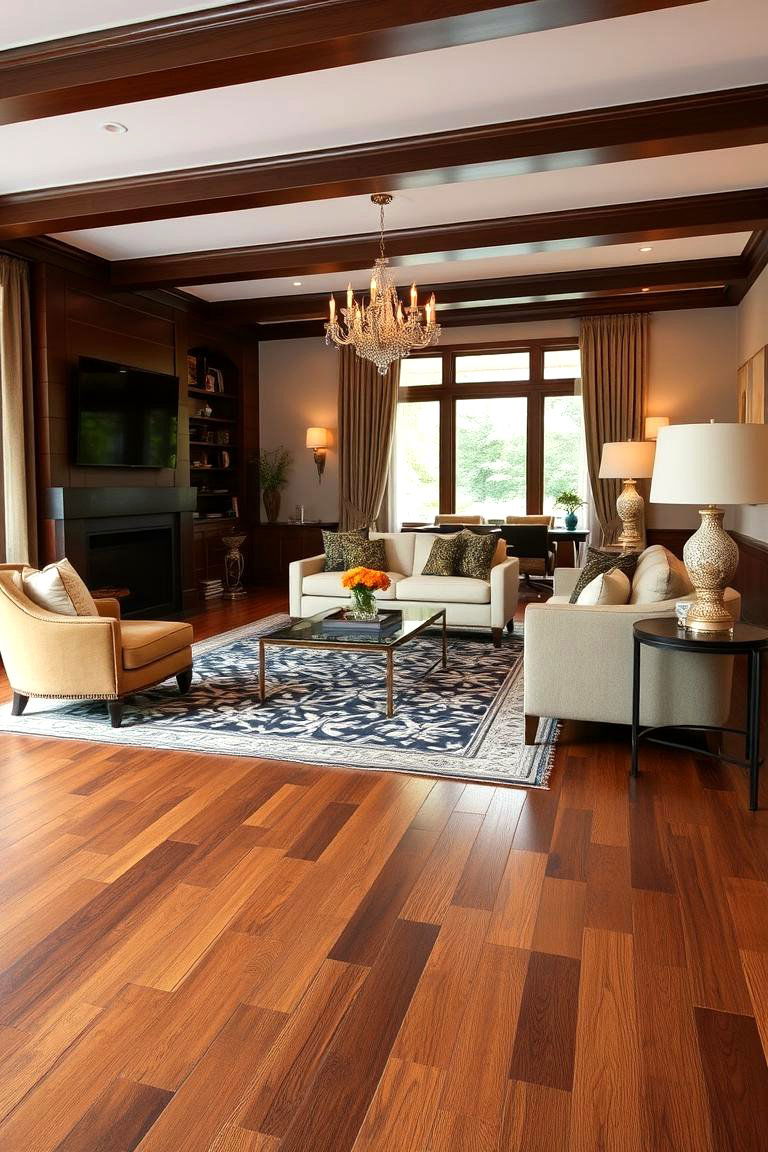 Elegant Engineered Wood Flooring - 24 Living Room Flooring Ideas