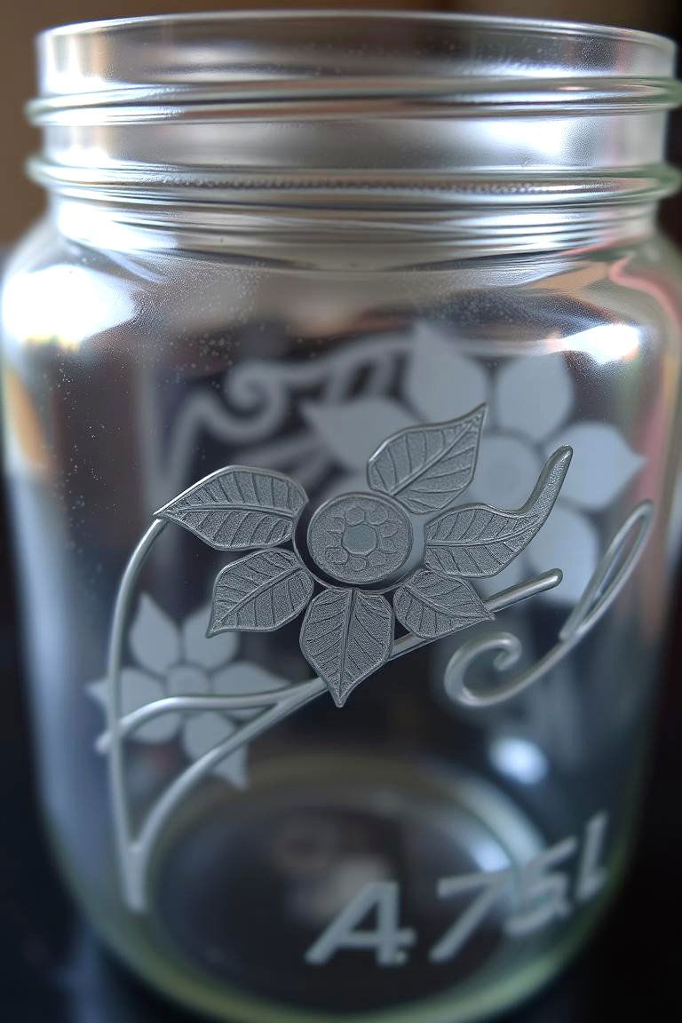 Elegant Etched Mason Jar Designs - 24 Mason Jar Centerpiece Ideas