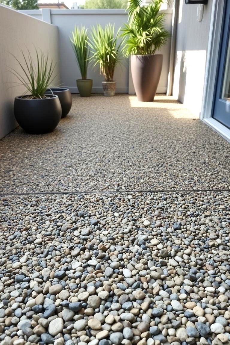 Elegant Exposed Aggregate Concrete - 24 Patio Flooring Ideas