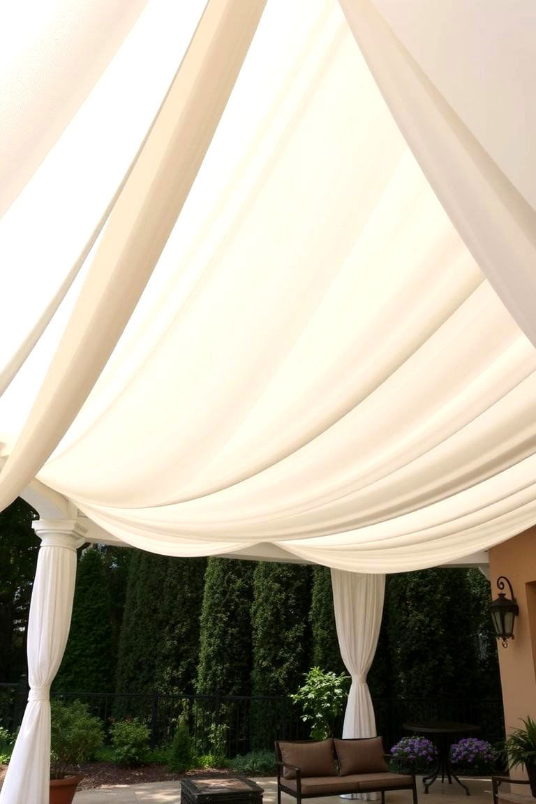 Elegant Fabric Canopy - 24 patio ceiling ideas