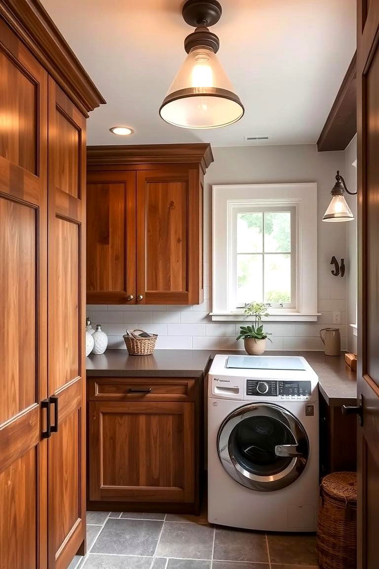 Elegant Farmhouse Lighting - 24 Farmhouse Laundry Room Ideas