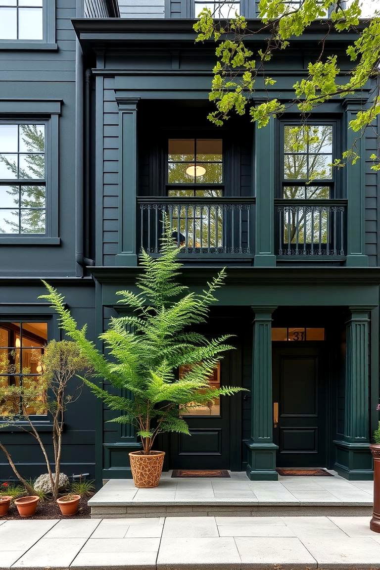 Elegant Fern - 24 Dark Green Exterior Paint Color Schemes