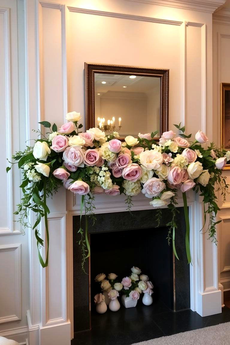 Elegant Floral Garland - 24 Mantel Garland Ideas