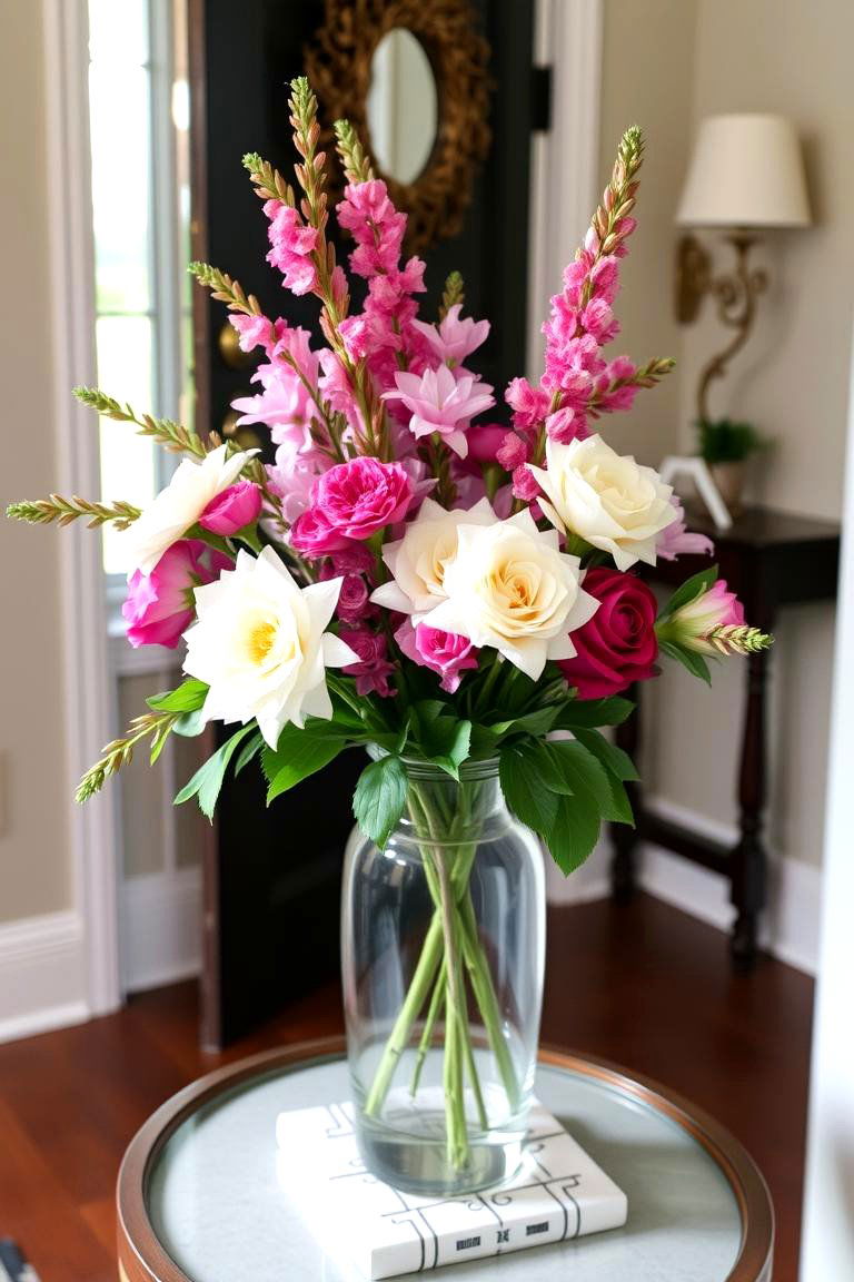 Elegant Flower Arrangement - 24 entryway table decor ideas