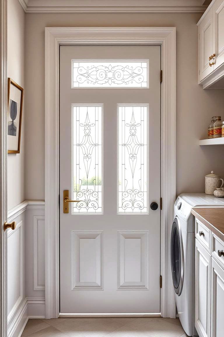 Elegant French Panel Door - 24 Laundry Room Door Ideas