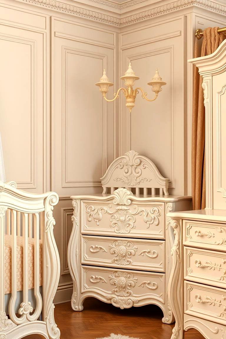 Elegant Furniture with Carved Details - 24 Princess Nursery Ideas