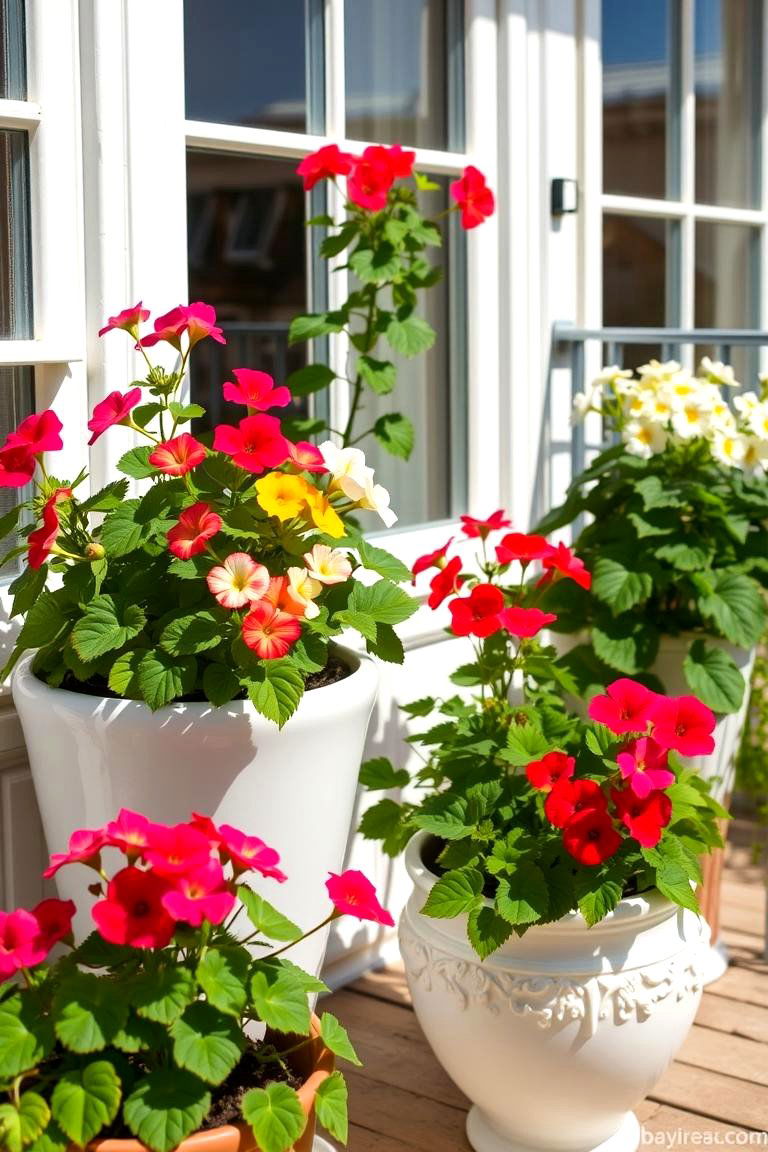 Elegant Geraniums - 24 Flowering Plants for Balcony