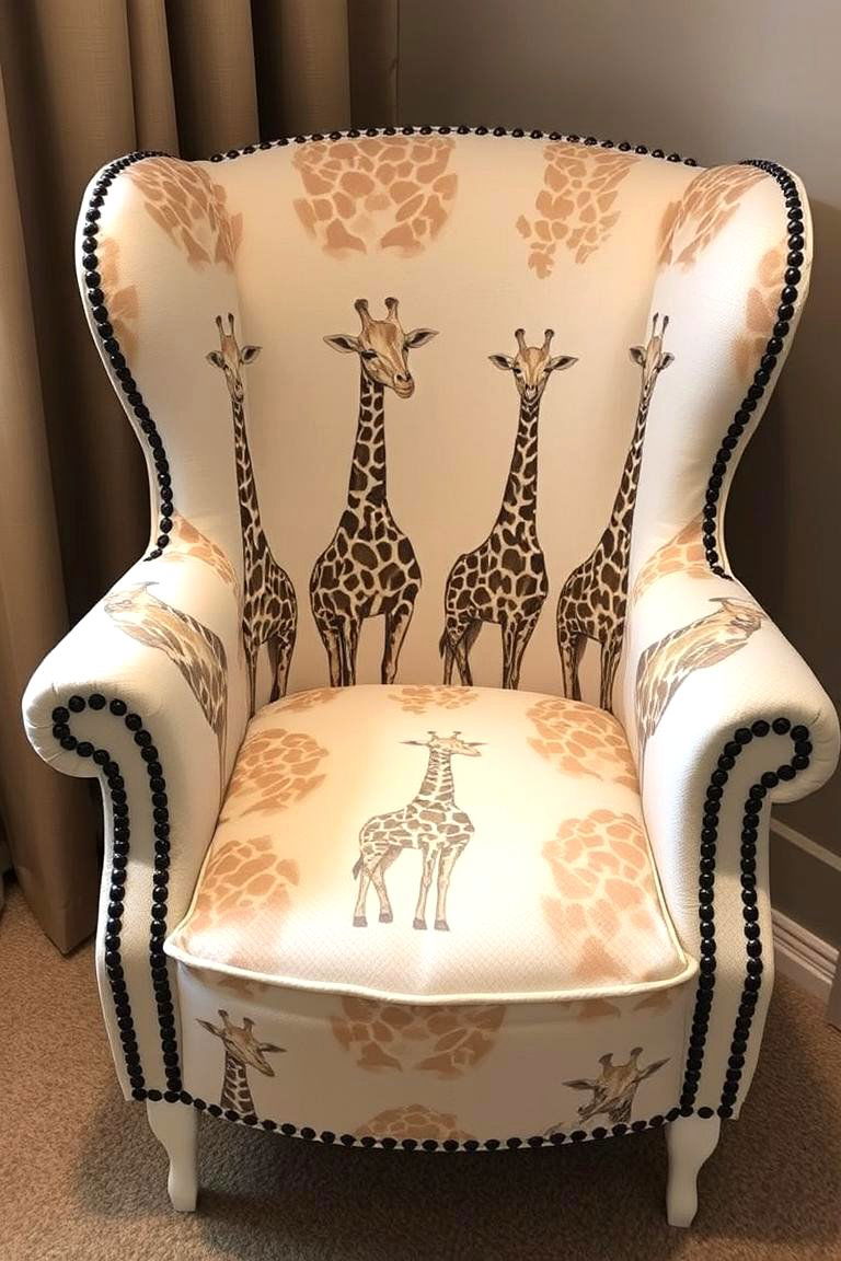 Elegant Giraffe Patterned Upholstery - 24 Giraffe Nursery Ideas