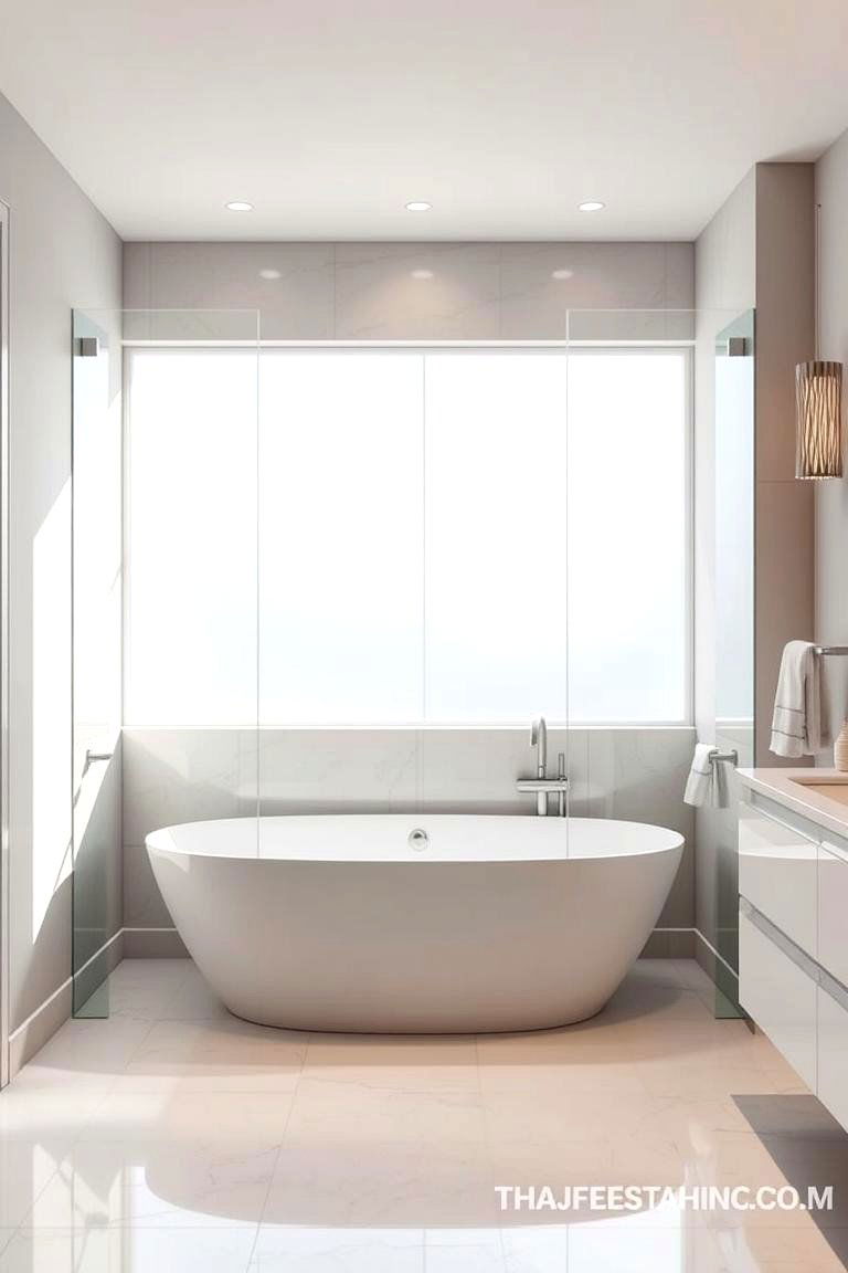 Elegant Glass Panel Surround - 24 Bathtub Surround Ideas