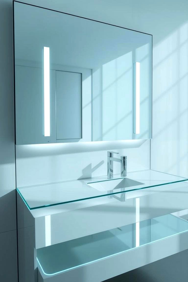 Elegant Glass Vanity for Sophistication - 24 Bedroom Vanity Ideas