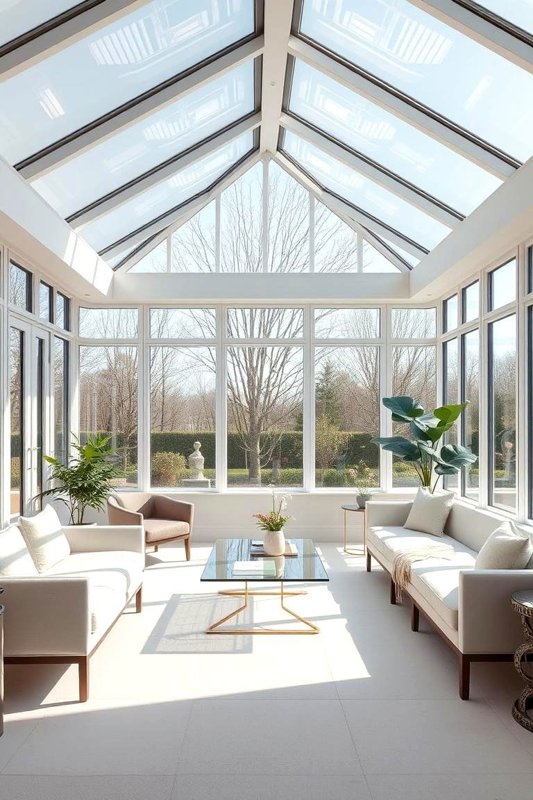 Elegant Glass Walled Sunroom - 24 Sunroom Ideas