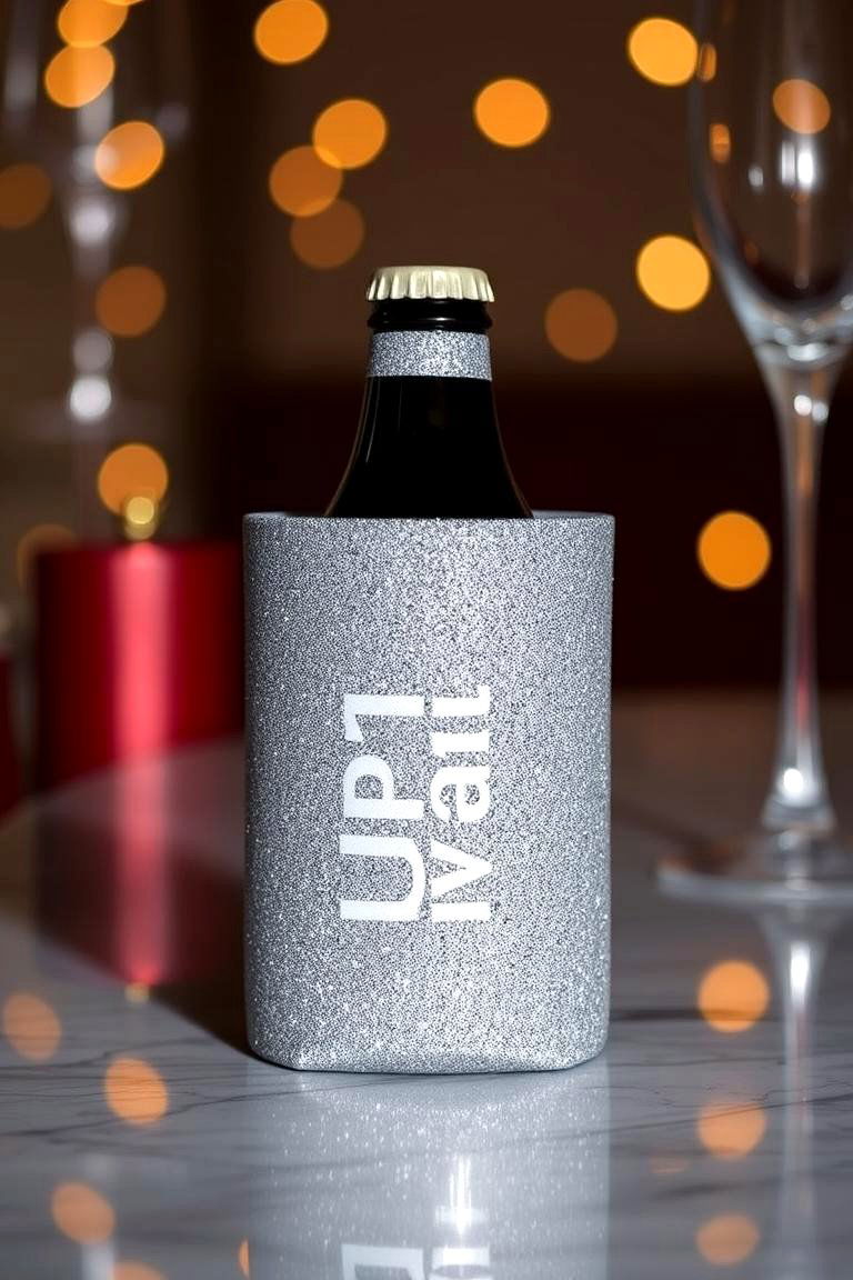 Elegant Glitter Koozies - 24 Wedding Koozie Ideas
