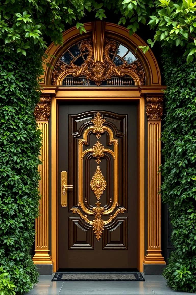 Elegant Gold for a Luxe Royal Feel - 24 Front Door Color Ideas