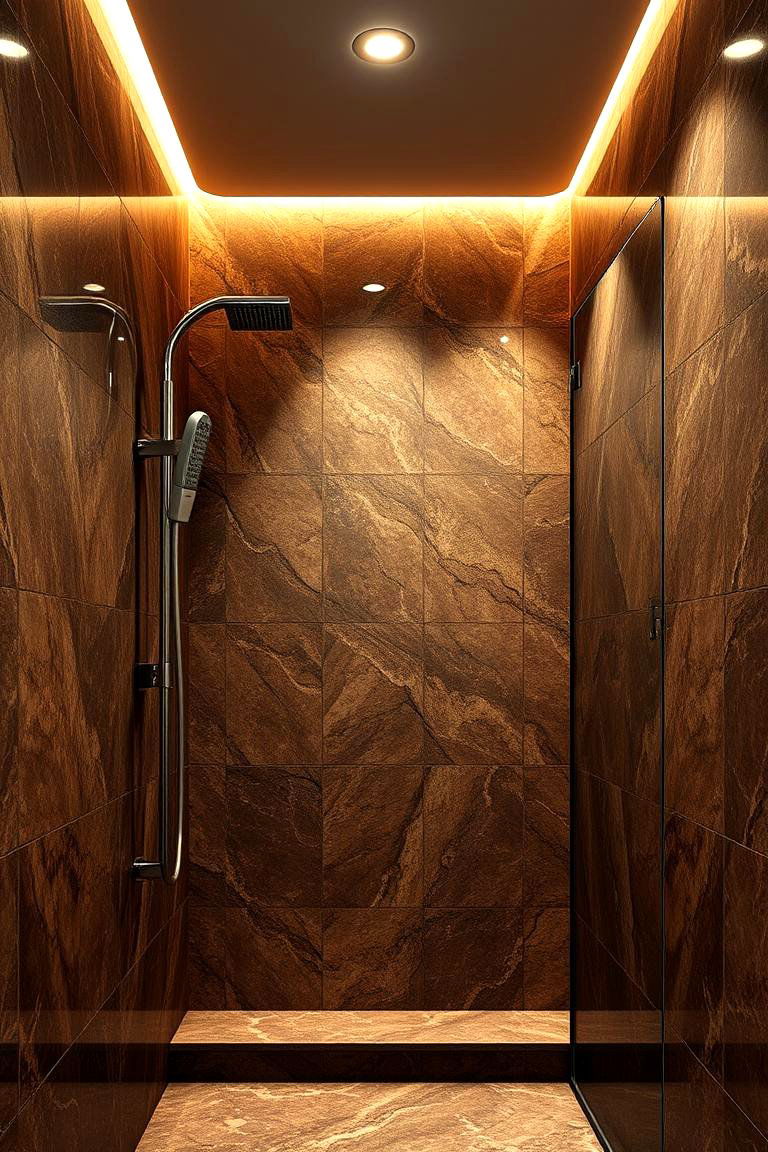 Elegant Granite Shower Walls - 24 Brown Granite Bathroom Ideas
