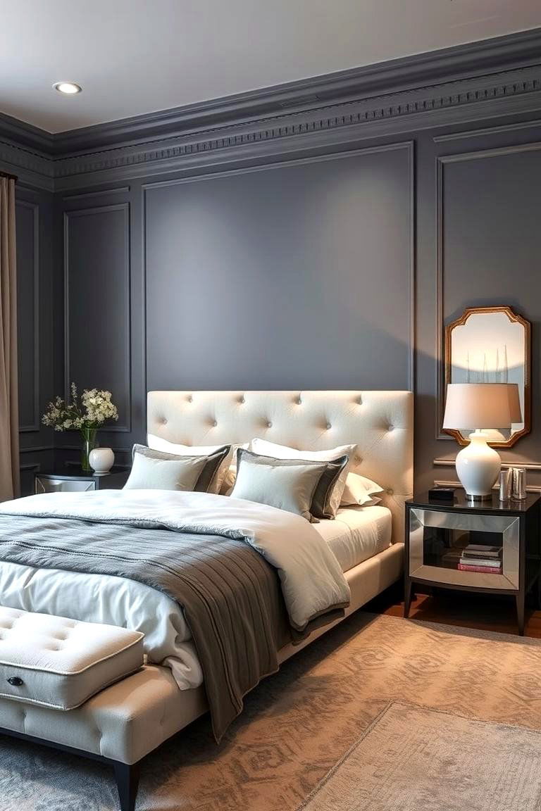 Elegant Gray Serenity - 24 Bedroom Paint Colors