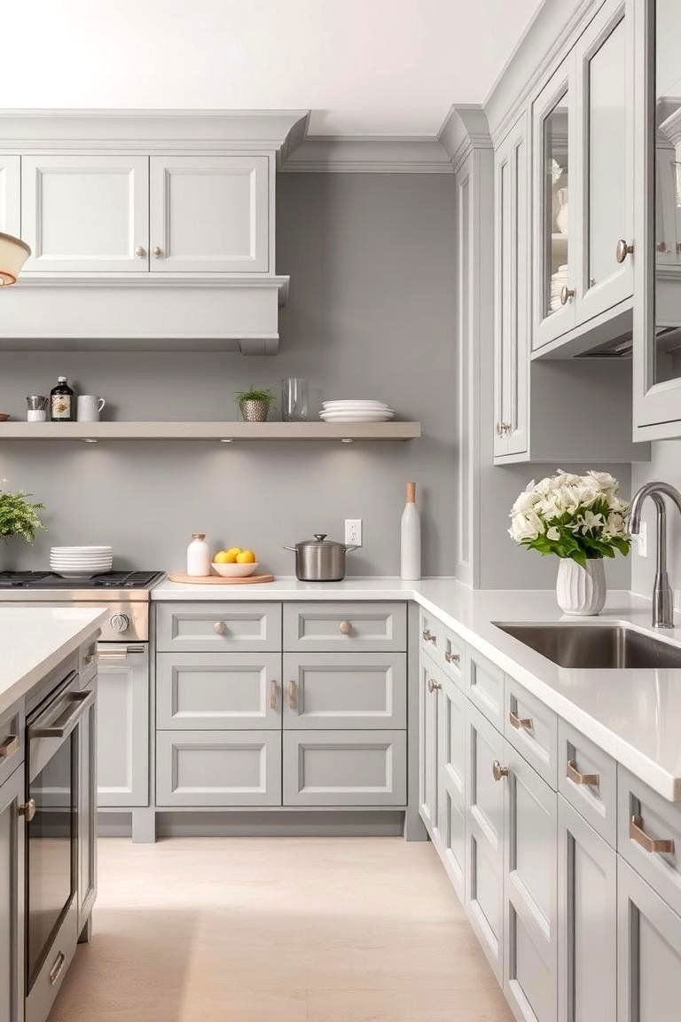 Elegant Gray with Soft White for a Classically Beautiful Kitchen - 24 Gray Kitchens