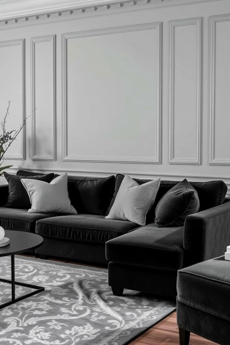 Elegant Grey Living Room with Layers of Comfort - 24 Monochromatic Living Room Ideas
