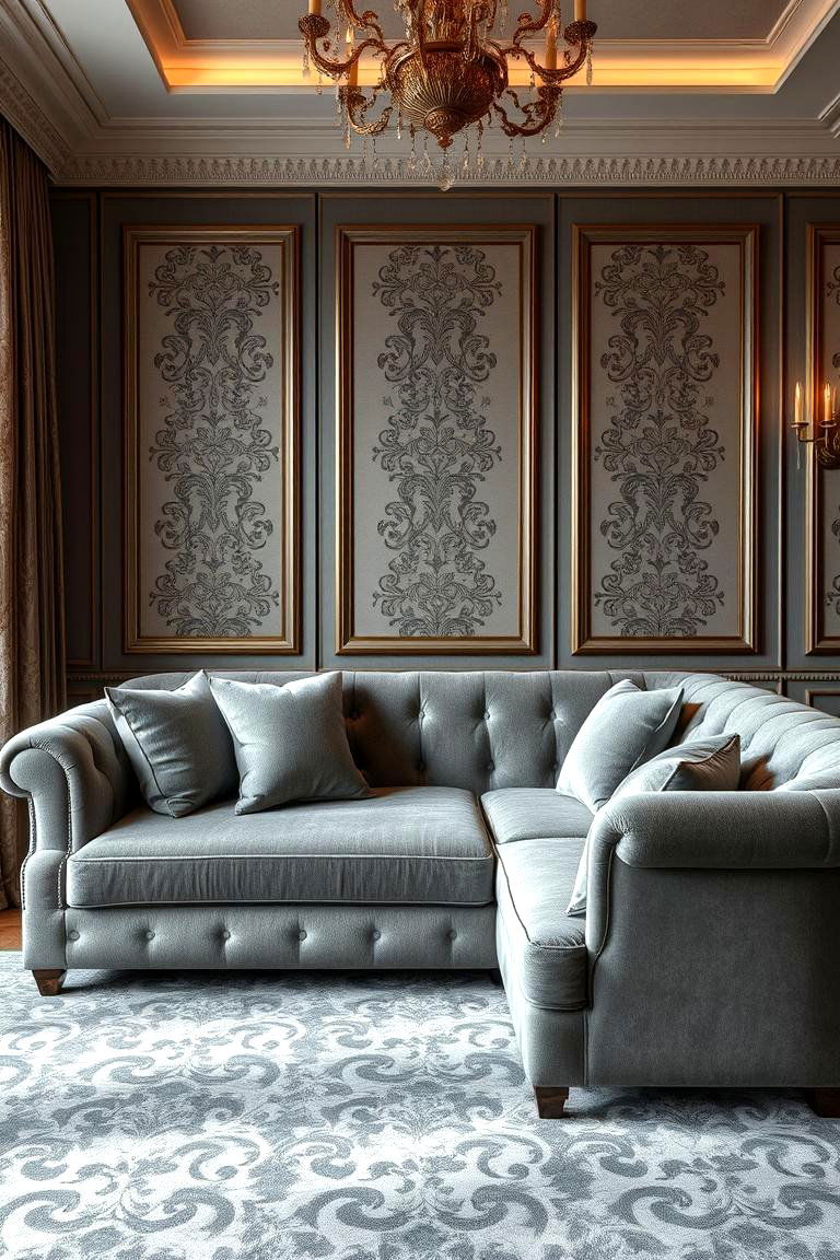 Elegant Grey with Plush Textures - 24 Grey Sectional Living Room Ideas