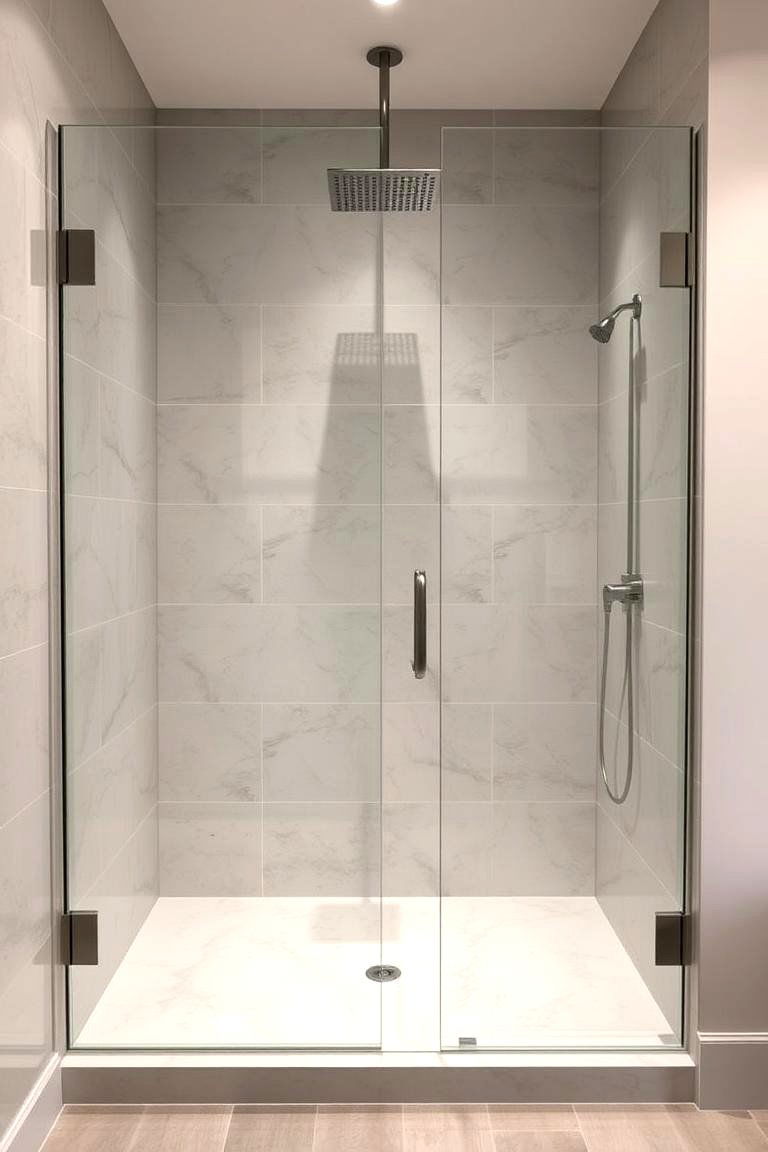 Elegant Large Format Tiles - 24 Shower Wall Ideas