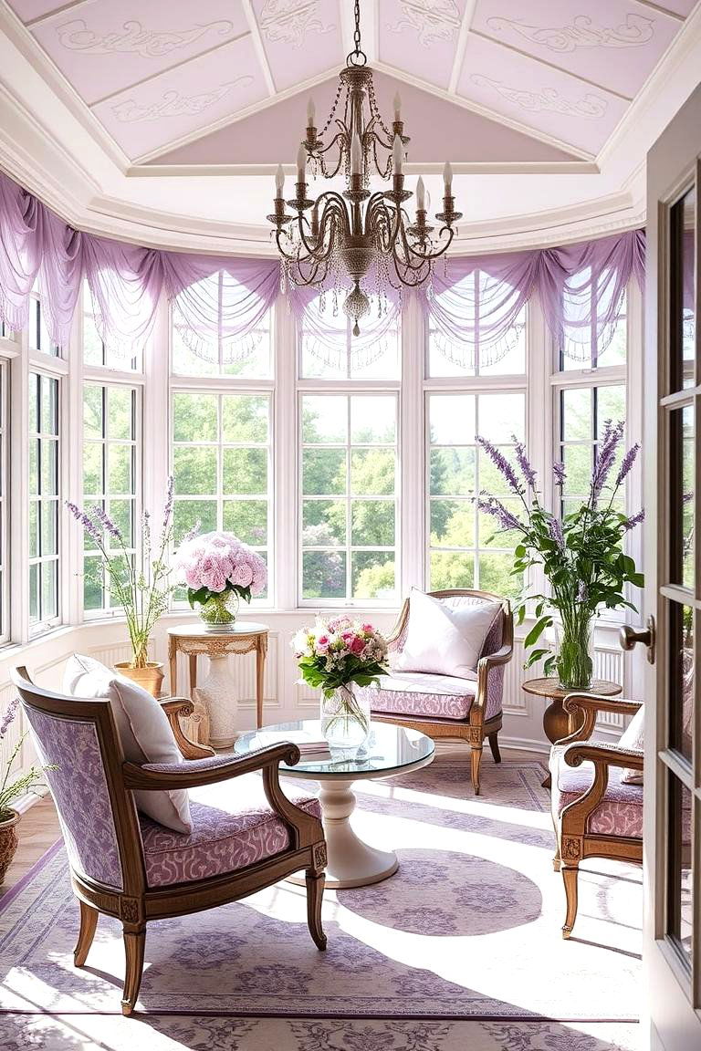 Elegant Lavender Breeze - 24 Sunroom Color Ideas